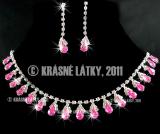 Zářivý křišťálový náhrdeník, naušnice - set