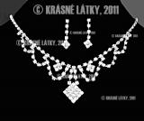 Svatební, plesový, zářivý křišťálový náhrdeník, naušnice - set