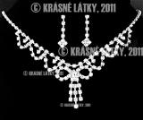 Svatební, plesový, zářivý křišťálový náhrdeník, naušnice - set