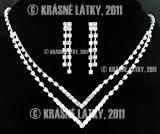 Svatební, plesový, zářivý křišťálový náhrdeník, naušnice - set