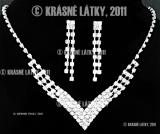 Svatební, plesový, zářivý křišťálový náhrdeník, naušnice - set