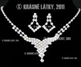 Svatební, plesový, zářivý křišťálový náhrdeník, naušnice - set