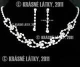 Svatební, plesový, zářivý křišťálový náhrdeník, naušnice - set