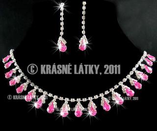 Zářivý křišťálový náhrdeník, naušnice - set