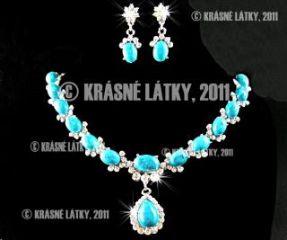 Zářivý křišťálový náhrdeník, naušnice - set