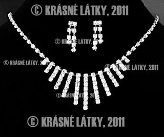 Svatební, plesový, zářivý křišťálový náhrdeník, naušnice - set