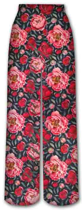 kalhoty z pivoněk plátno