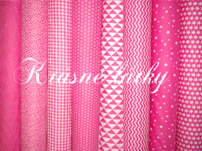 Hvězdy růžové, ostré drobné hvězdičky - 100% bavlna, š. 160 cm, 120 g/m2