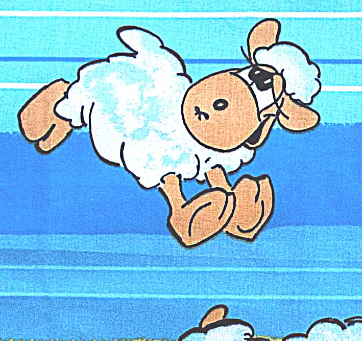 Ovečky a beránci v modrém provedení - 100% bavlna 