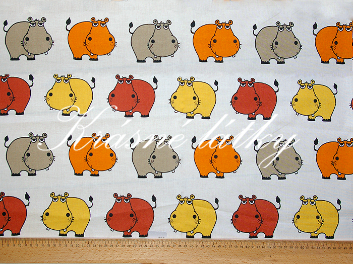 Nezbední hroši  - 100% bavlna vysoké kvality, krásní barevní hrošíci