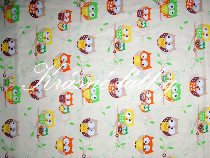 značková metráž v pěkné kvalitě Sovy- š.160 cm 100 % bavlna