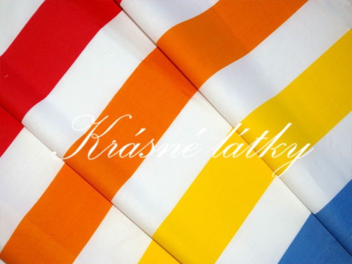 Veselé  barevné proužky, 100%  bavlna