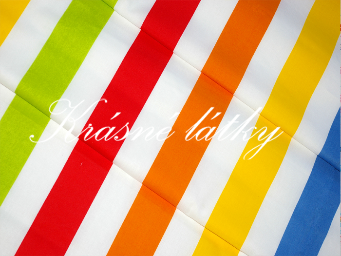 Veselé  barevné proužky, 100%  bavlna