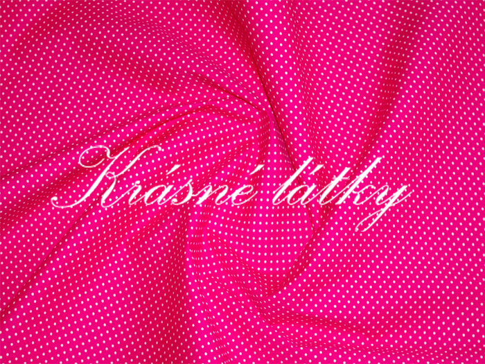 Puntíky 3 mm růžový podklad - 100% bavlna, š. 150 cm, 130 g/m2