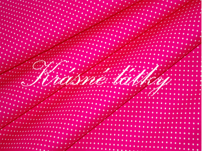 Puntíky 3 mm růžový podklad - 100% bavlna, š. 150 cm, 130 g/m2