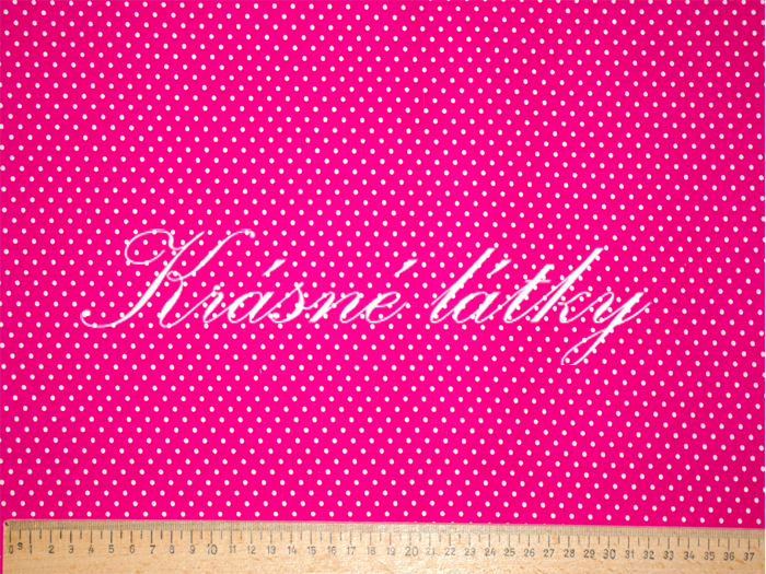 Puntíky 3 mm růžový podklad - 100% bavlna, š. 150 cm, 130 g/m2
