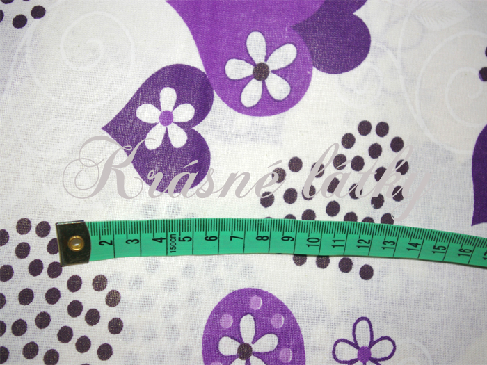 Srdce fialové provedení - 100% bavlna, š. 220 cm, 140 g/m2