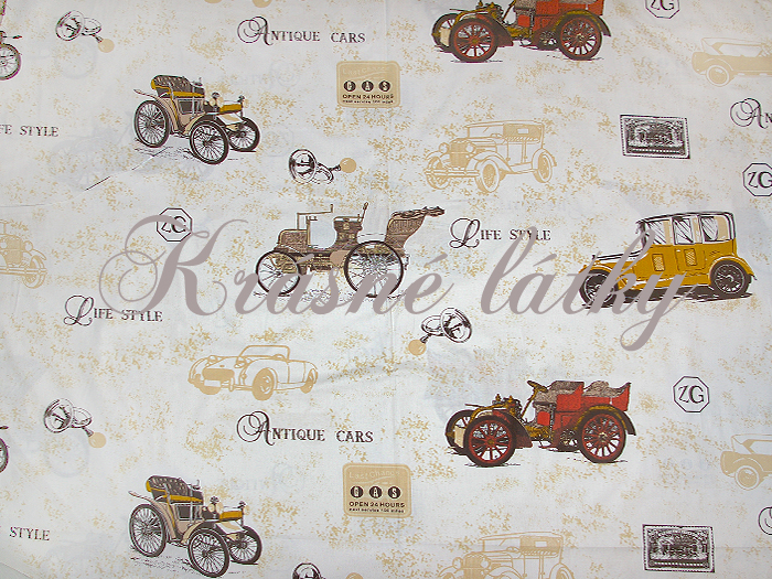 Antique Cars š. 240cm 100% bavlna