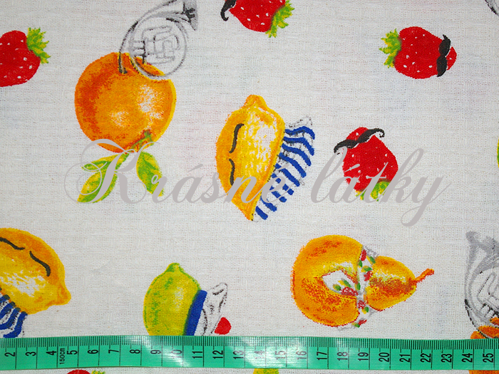 Vaflové piké Ovocný sen - 100% bavlna, š. 240 cm, 250 g/m2
