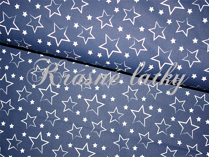 Kouzelnické hvězdy modrý podklad - 100% bavlna, š. 160 cm, 145 g/m2
