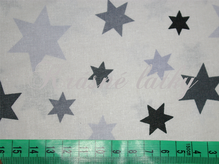 Hvězdy šedo šedé - 100% bavlna, š. 160 cm, 145 g/m2