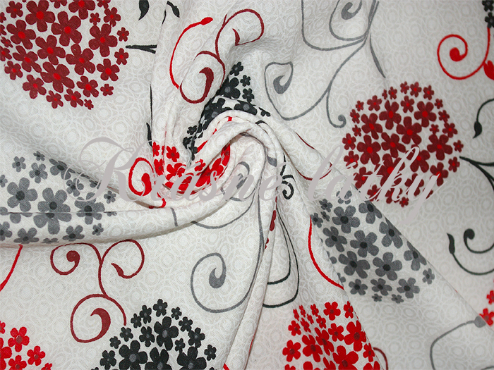 Vaflové piké Florentina - 100% bavlna š. 240cm, krásná pevná látka šedo-červená