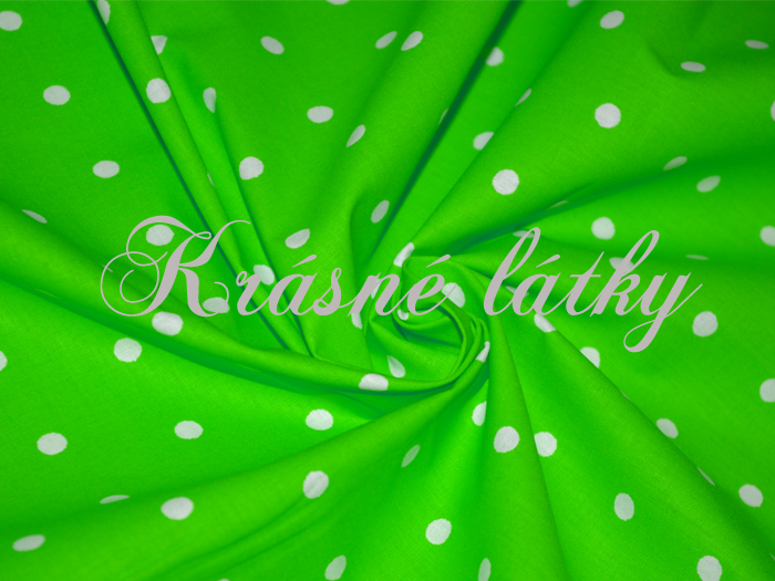 Bílé puntíky 7mm /tyrkys š. 240 cm, 100% bavlna  