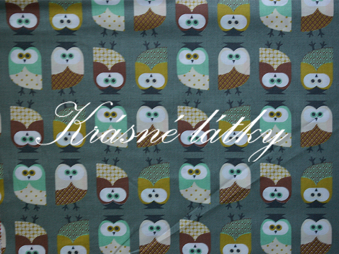 značková metráž v pěkné kvalitě Sovy- š.160 cm 100% bavlna
