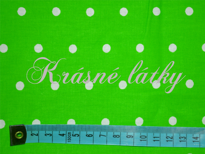 Bílé puntíky 7mm /káva š.240cm, 100% bavlna