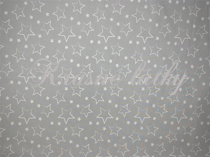 Kouzelnické hvězdy šedý podklad - 100% bavlna, š. 160 cm, 145 g/m2