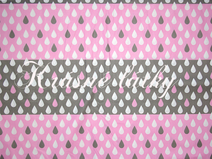 dešťové kapky š. 160cm 100% bavlna modro šedé provedení 135g/m2