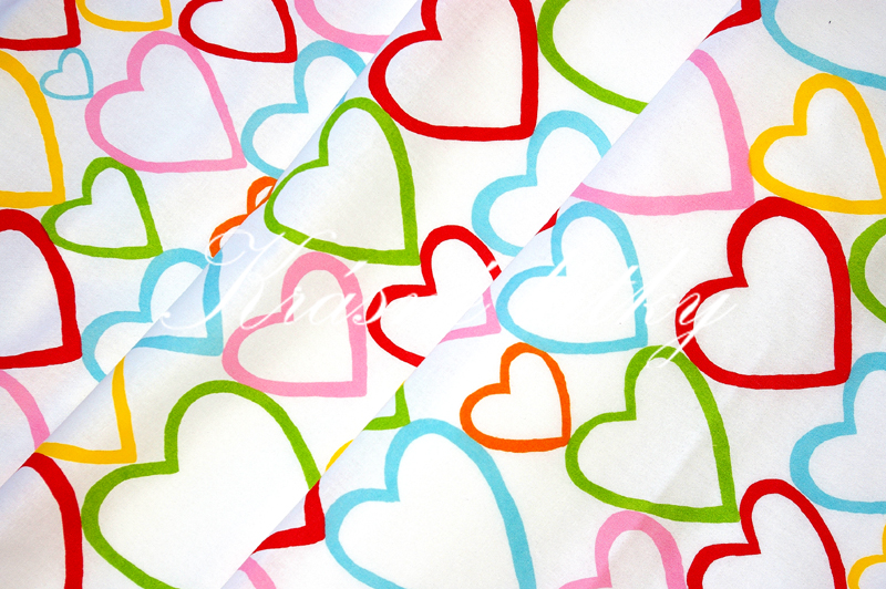 Veselá srdíčka - 100% bavlněná látka