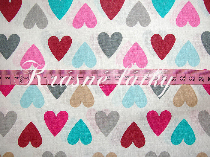 Srdíčka multicolor 2 š. 160cm 100% bavlna