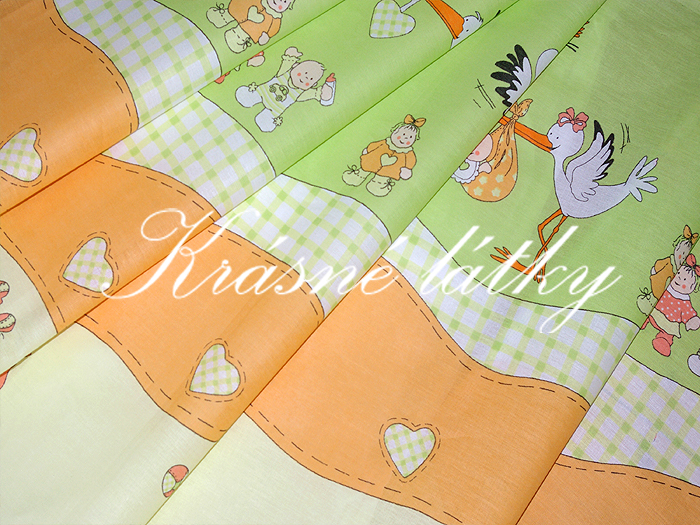 Čáp zelená - 100% bavlna 