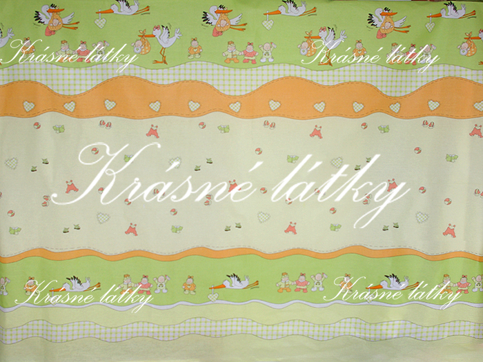 Čáp zelená - 100% bavlna 