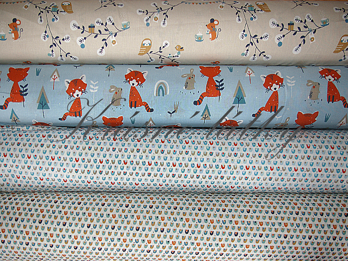 Kopečky, oblouky M - 100% bavlna, š. 150 cm, 120 g/m2