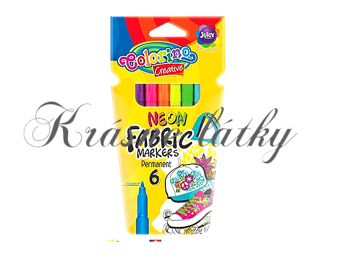 Fixy na textil 6 barev ilustrační foto! Nejsou neonové