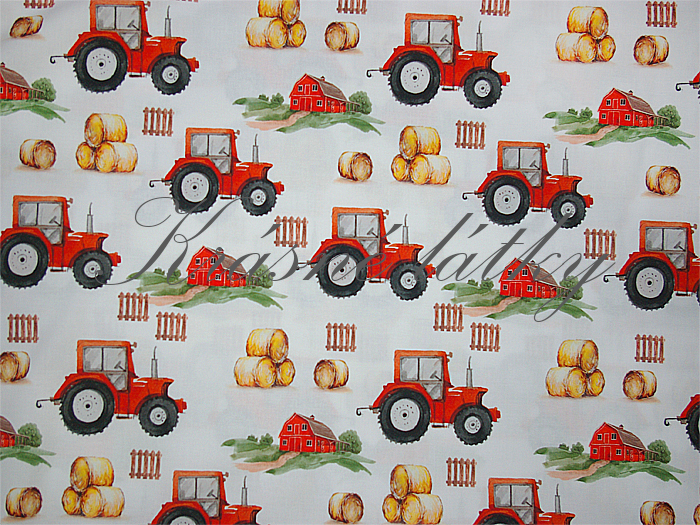 Traktor - 100% bavlna, š. 160 cm bavlna, 130 g/m2
