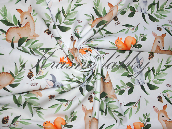 Úplet Veverka, zajíčci, srnka