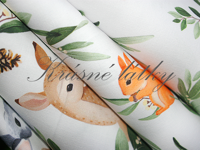 Úplet Veverka, zajíčci, srnka