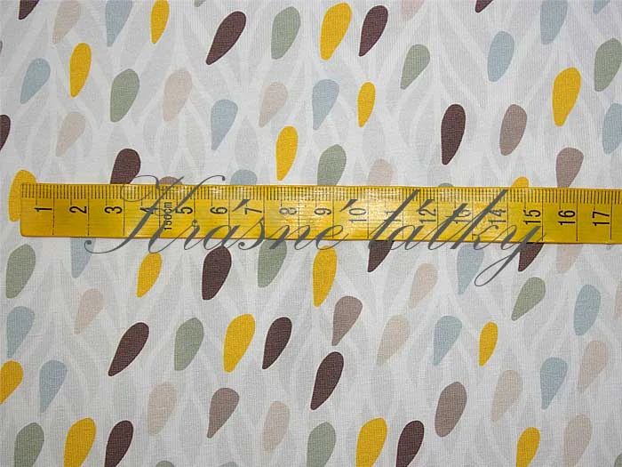 Úplet, dešťové kapky, látky metráž