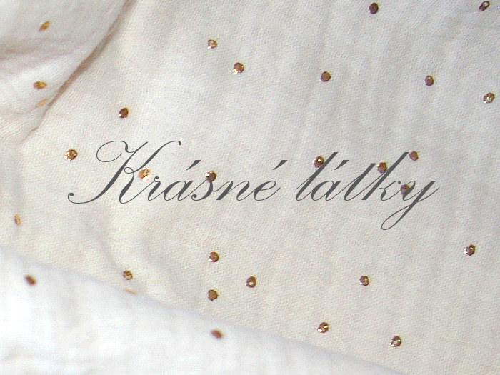 Mušelín bílý ZLATÉ KAPIČKY š. 160 cm