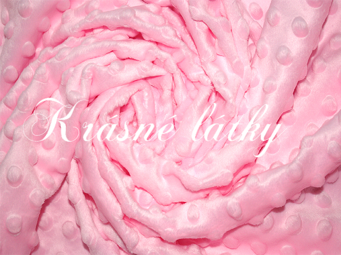 96 cm Minky, krásná měkká látka světle růžová 