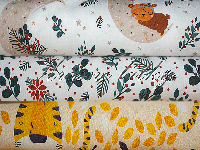 1.94 cm Měsíc, hvězdy, zvířátka - 100% bavlna, š. 160 cm, 150 g/m2