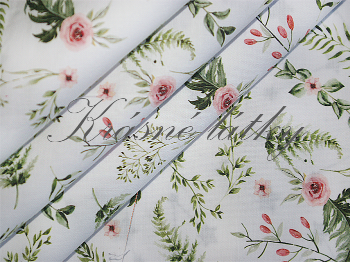 Šípková Růženka - 100% bavlna, š. 160 cm, 130 g/m2