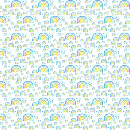 látky metráž mušelín Duhy