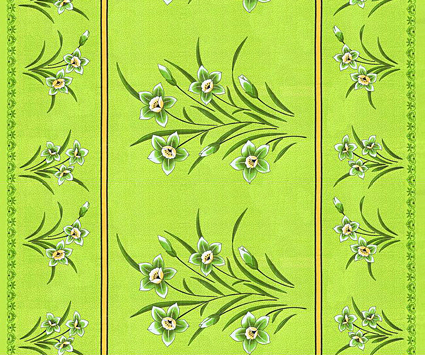 Květiny 2 zelená - bavlna, polyester