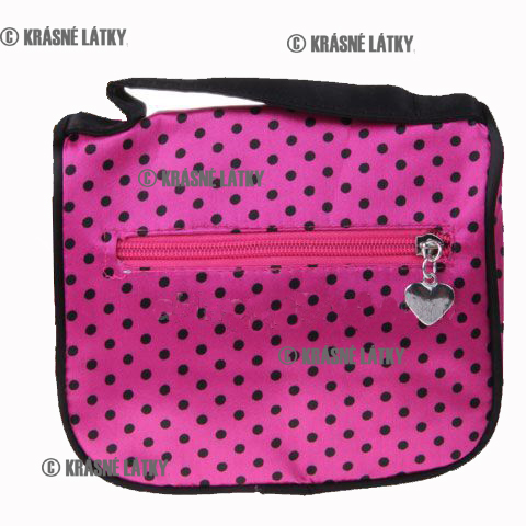 Kosmetická taštička růžová s puntíky
