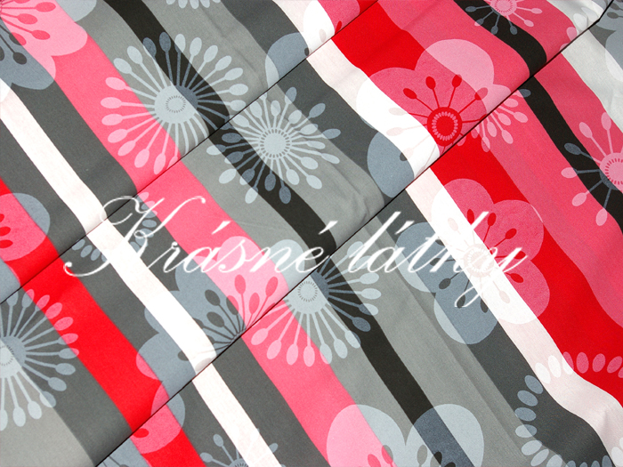 Vyprodáno Kytičky s proužkem, šíře látky 240 cm, 100% bavlna, skvělé na povlečení