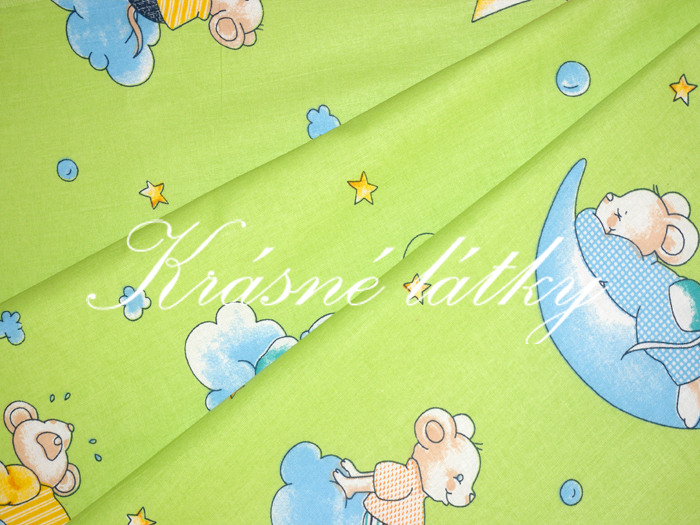 Půlnoční myšky - bavlněné plátno, dětská metráž na dětské výrobky